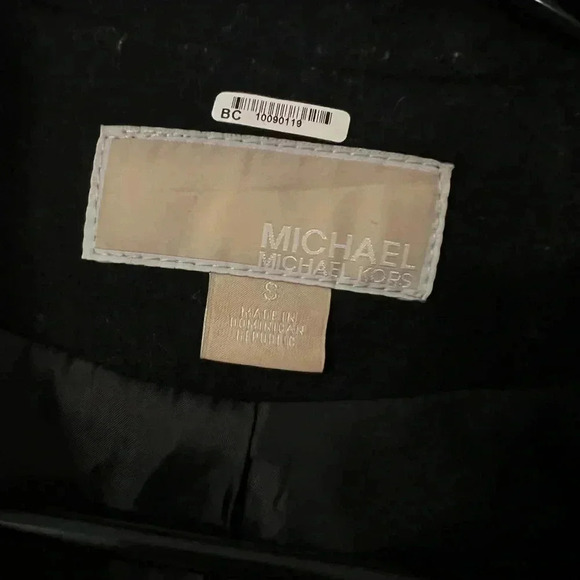 Michael Kors | Black Wool Blend Peacoat Winter Jacket with Gold Zipper | Size S - Picture 3 of 11